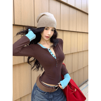 Two-Piece Round Neck Long Sleeve T-Shirt